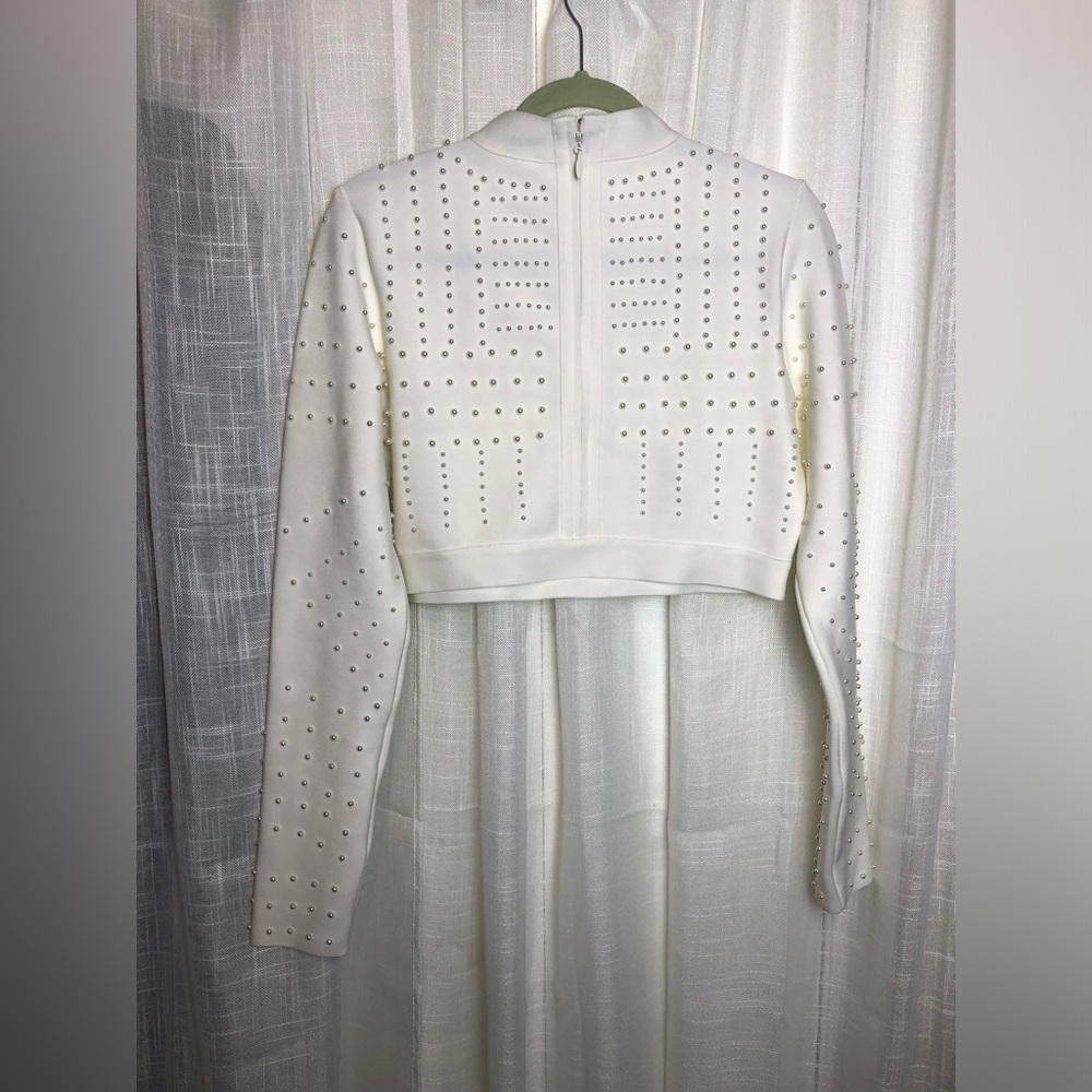 VENUS White Studded Crop Top. NWT size Large - Picture 16 of 16